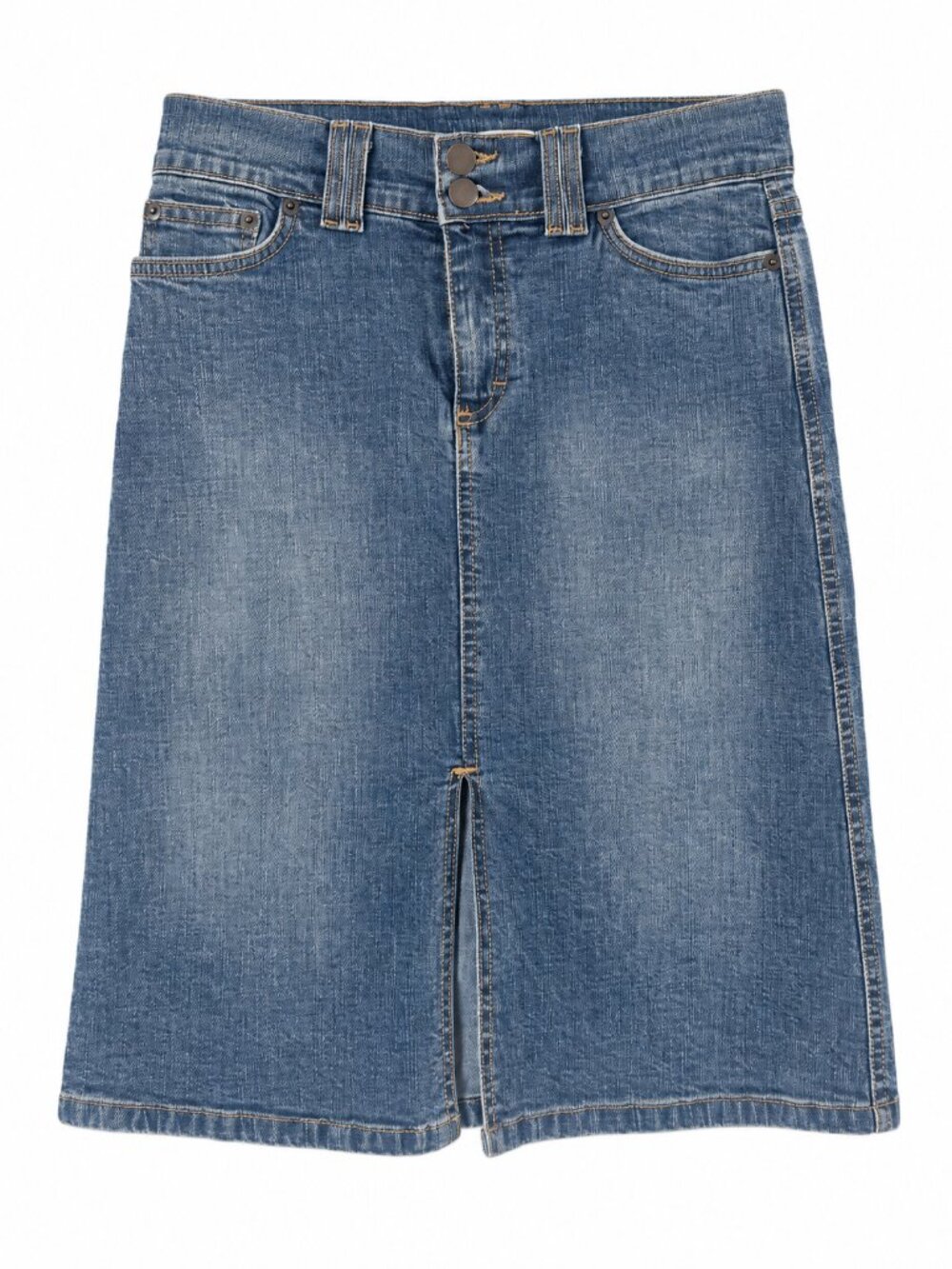 Forever 21 Y2K Denim Pencil Skirt Double Button Slit Size Medium
